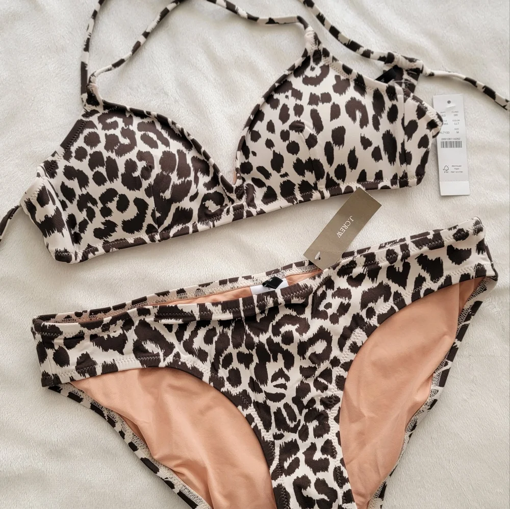 NWT J. Crew french bikini set in leopard, size S - Picture 9 of 11